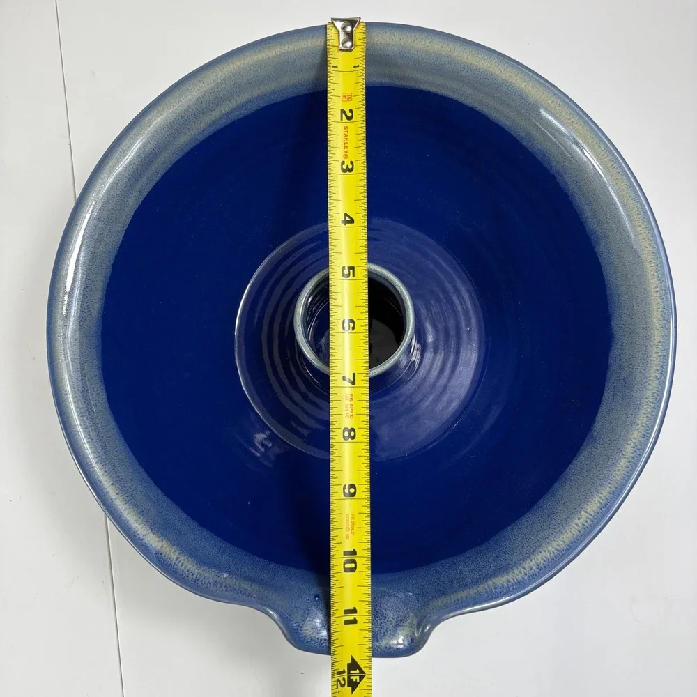Tumbleweed Pottery Cobalt Blue Upright‎ Chicken Roaster Stoneware
